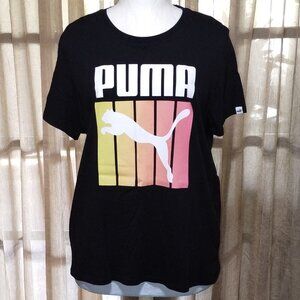 Women's Puma XL S/S Black with colorful Puma Logo on the front. EUC.